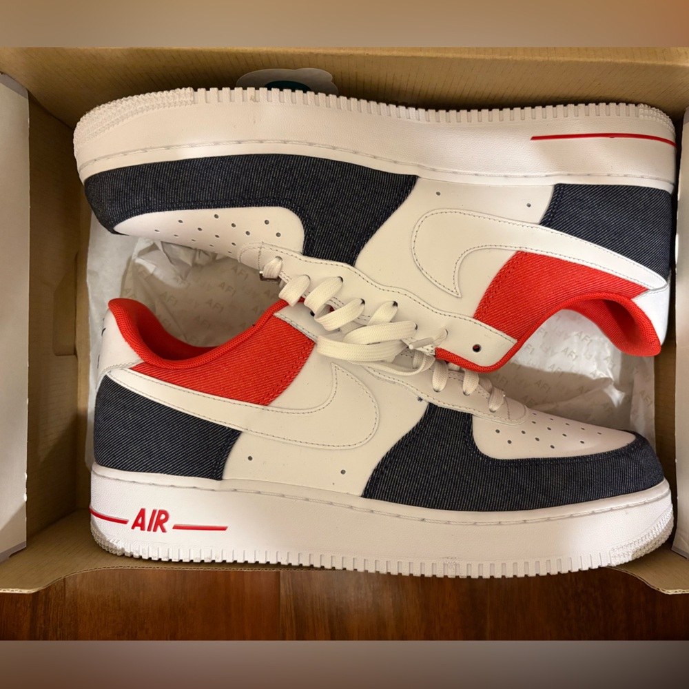 Nike Air Force 1 '07 LX 'White Red Denim' - Picture 8 of 12